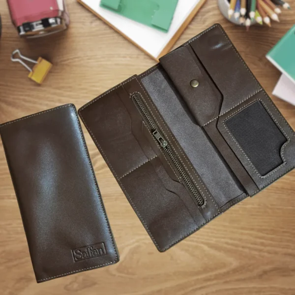 Double mobile long wallet brown